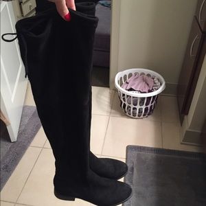 Black over the knee boots obo
